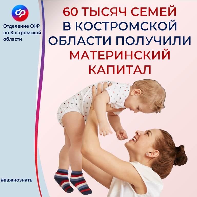 Отделение СФР по Костромской области оформило 60-тысячный сертификат на материнский капитал